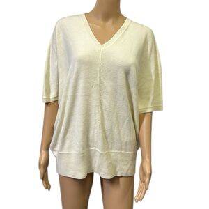 Harve Benard Creamy White Soft Acrylic V Neck Batwing Sweater Womens Medium